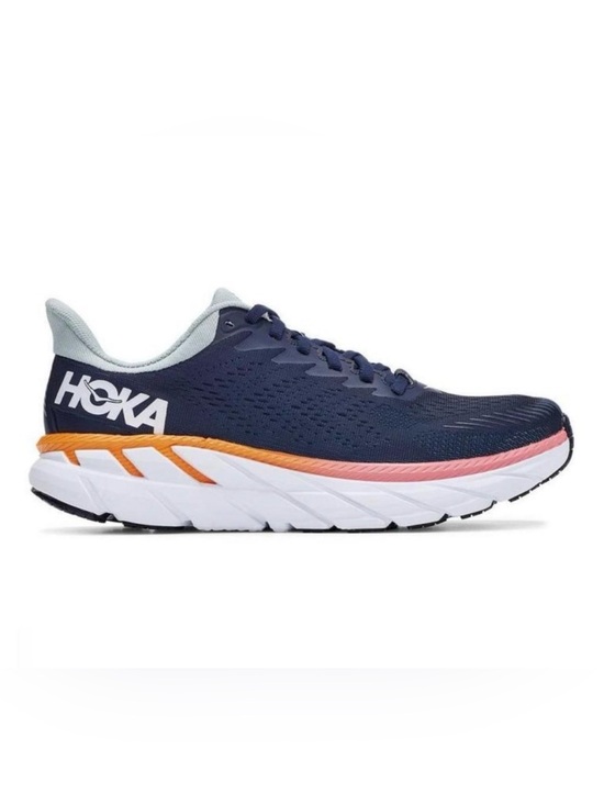Hoka One One Shoes - Hoka One One Clifton 7 Blue Orange Running Sneakers Running Size 11